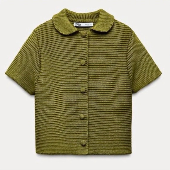 Zara Sweaters - Zara Khaki Ribbed Knit Sweater